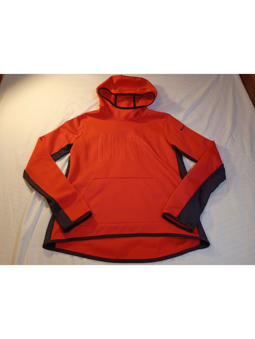 Nike Therma-Fit Orange and Black Pullover Hoodie Medium